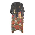 thumbnail image 3 of SCRAWLGOD Cardinal Daisy Moon Print Swimsuit Cover Up for Women Half Sleeve Loose Swimsuit Coverup Breathable Soft Bathing Suit Cover Up for Summer, 3 of 6
