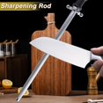 thumbnail image 5 of HWZWT Sharpening Steel, Honing Steel, Honing Rod, Professional Carbon Steel Sharpening Rod, Kitchen Knife Sharpener Repair Knife Edge, Knife Steel with Non-Slip Handle (38CM), 5 of 5