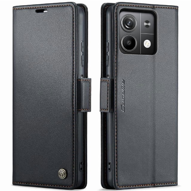 Funda tipo cartera Xiaomi Redmi Note 13 5G con cierre magnético, RFID, tarjetero, soporte, carga inalámbrica