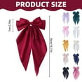 thumbnail image 3 of Blekii Large White Satin Bow Hair Clips - 2pcs, Big Bow with Long Ribbon, French Barrette for Girls & Women, Scarf Hair Slides, 3 of 5