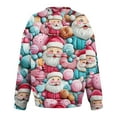 thumbnail image 5 of Christmas Top for Women Reindeer Graphic Print Long Sleeve V Neck Pullover Sweatshirt with Pocket Light Blue 2XL, 5 of 6
