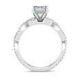 thumbnail image 3 of Eterna JewelEmerald Cut 2.2 Ct Lab Created Diamond Ring for Women - 14K White Gold Plated Solitaire Engagement Wedding Ring - Twisted Band Diamond Ring for Her - Stylish Wedding Ring, 3 of 3