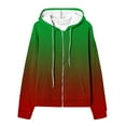 thumbnail image 6 of LLYwey Women Sweatshirts Women's Casual Printed Zippered Long Sleeve Hooded Sweater Jacket Tops New Female Hoodies Hoodie Style U8 Green S, 6 of 6