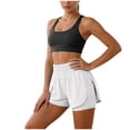 thumbnail image 6 of Mnuaqn Women's Athletic Shorts High Waisted Running Short Pocket 2.5" Sporty Shorts Gym Workout Shorts (White, XL), 6 of 9