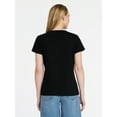 thumbnail image 3 of Time and Tru Women's Slub V Neck Tee with Short Sleeves, Sizes XS-XXXL, 3 of 5