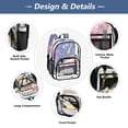 thumbnail image 5 of PVC Transparent Backpacks Clear Backpack for Travel and Outings Pink and White Hearts Pattern, 5 of 7
