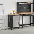thumbnail image 3 of Seville Classics UltraHD 2-Drawer Rolling Cabinet w/ Pegboard Side Panels, Satin Graphite, 3 of 9