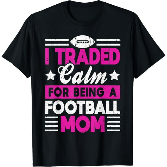 Football Mom Proud Sports Supporter Funny Mommy T-Shirt