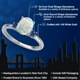 thumbnail image 2 of Gem Stone King 14K White Gold Simulated White Opal and Blue Created Sapphire Engagement Ring for Women | 1.28 Cttw | Oval Cabochon 9X7MM | Gemstone October Birthstone | Size 8, 2 of 6