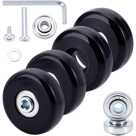 50mm Set of 4 Suitcase Luggage Wheels Replacement Kits Wear-Resistant Mute Luggage Wheel Replacement Swivel Caster Bearing Repair Kit
