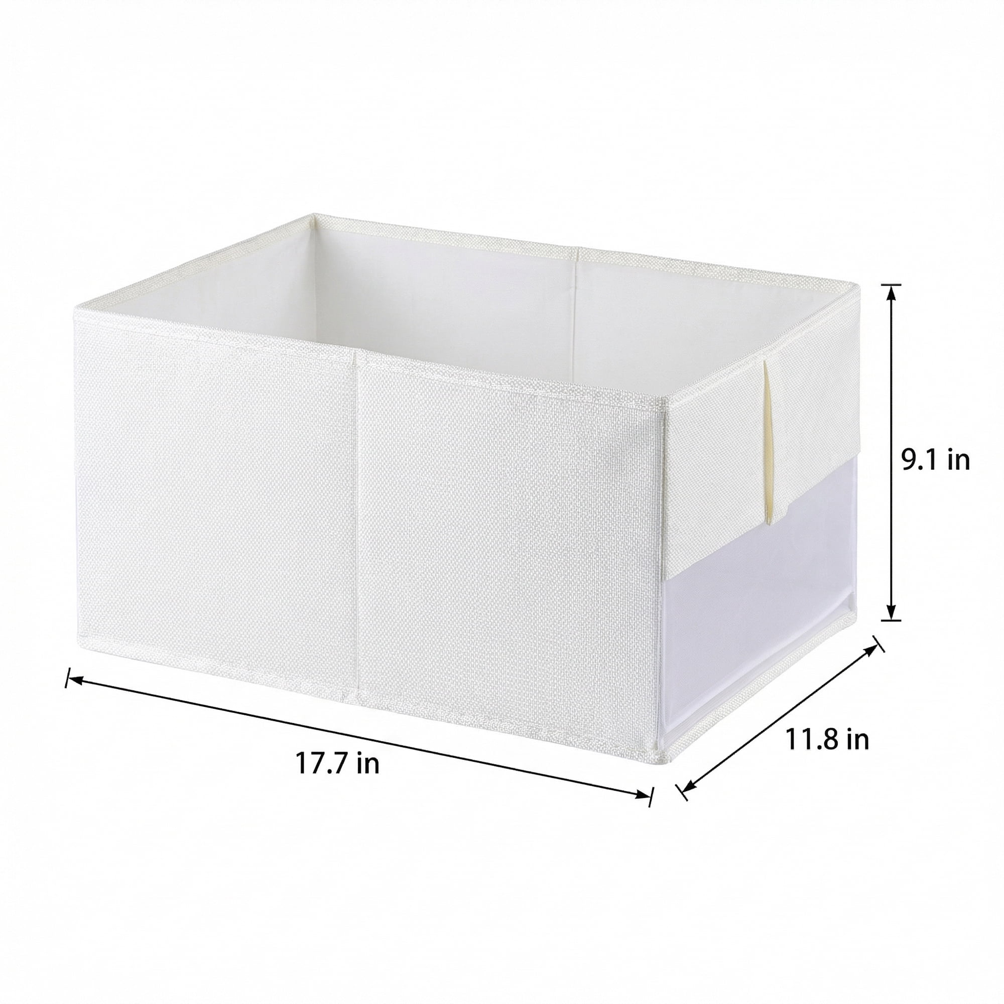 Unique Bargains 1pc Collapsible Fabric Storage Bins White 17.7*11.8*9.1in