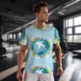 thumbnail image 3 of Wukai Dreaming Travel Print Men's Short-Sleeved Mesh T-Shirt,Quick-Dry Short Sleeve Workout T-Shirt-XX-Large, 3 of 8