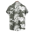 thumbnail image 3 of Mens Manga Corta Botón Abajo Camisas Gira Cuello Impresión Casual Blusa, Camisas de Verano para Hombre, 3 of 5