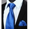 thumbnail image 3 of GHSDFBB Mens Solid Color Ties Formal Satin Necktie and Pocket Square Set Wedding, by, 3 of 7