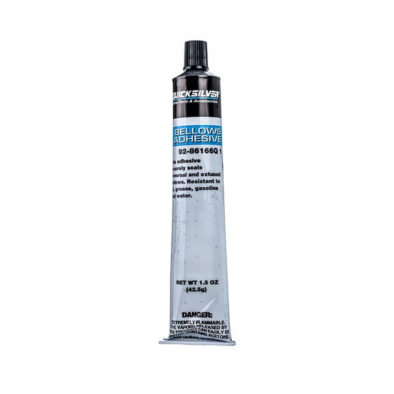 Quicksilver 86166Q1 Bellows Adhesive, Resistant to Oil, Grease, Gasoline and Water, 1.5 oz Tube