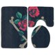 thumbnail image 1 of ABPHQTO Huesos de rosas Juego de alfombras de baño de 3 piezas Alfombra de baño Alfombra de contorno y tapa de inodoro, 1 of 2