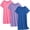 Pink+lilac+blue, variant on Ekouaer 3 Pack Nightgowns for Women Sleepwear Short Sleeves Sleep Shirts Button Down Nightshirt Sleep Dress