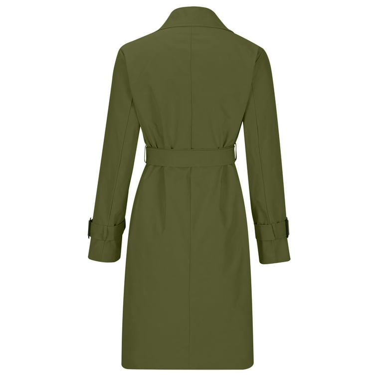 Fnooota Womens Trench Coats, Work Casual Classic Lapel Lightweight