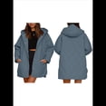 thumbnail image 3 of Chaqueta Larga con Capucha y Acolchado de Rombos para Mujer, Abrigo de Invierno de Moda, Holgado y de Gran Tamaño, Chaquetas Cálidas de Larga. Azul M, 3 of 7