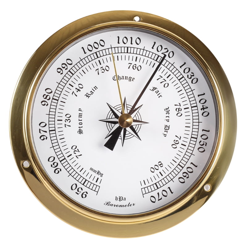 THB9392 Wall Hanging Household Weather Station Barometer Thermometer Hygrometer, 128mm (Gold) - THB9392 128mm Gold