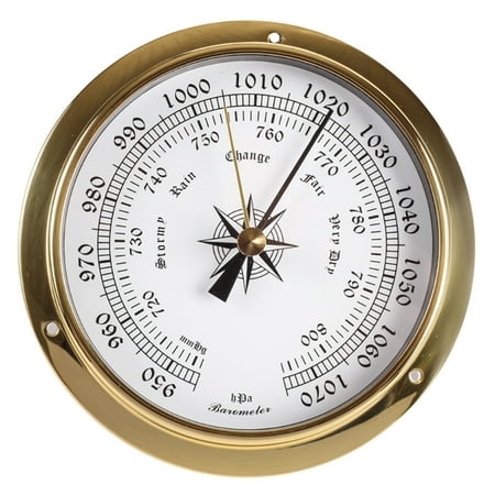 

YEUHTLL 115mm Wall Mounted Thermometer Hygrometer Barometer Watch Tidal Clock Weather Station Copper Shell Indoor Outdoor