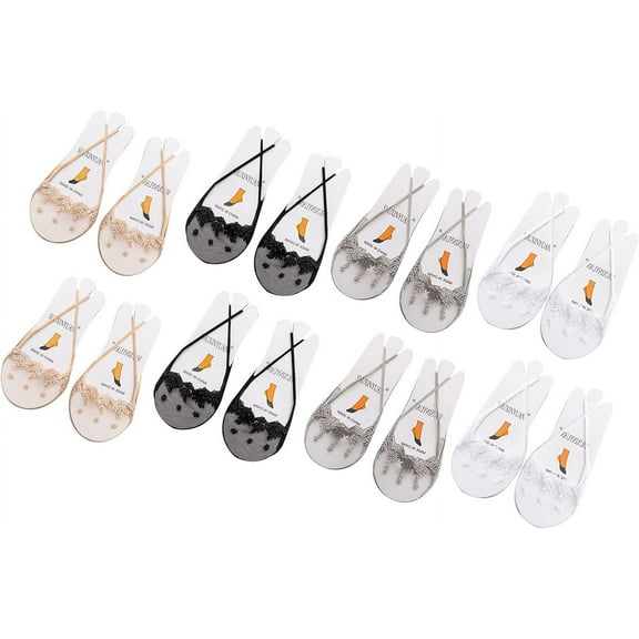 Womens Toe Topper Liner Half Socks Ultra Low Cut No Show Half Ship Socks with Sling Back