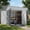 Dark Gray 8X4FT-3 Door, variant on 8x4 FT Outdoor Storage Shed, 3-Door Metal Utility Shed, Waterproof Rustproof Steel for Bike, Lawn Mower, Backyard-93 L*42" W*79“H