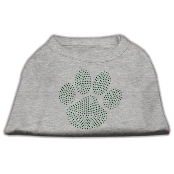 Pet Dog  Cat Shirt Rhinestone, "Green Paw"
