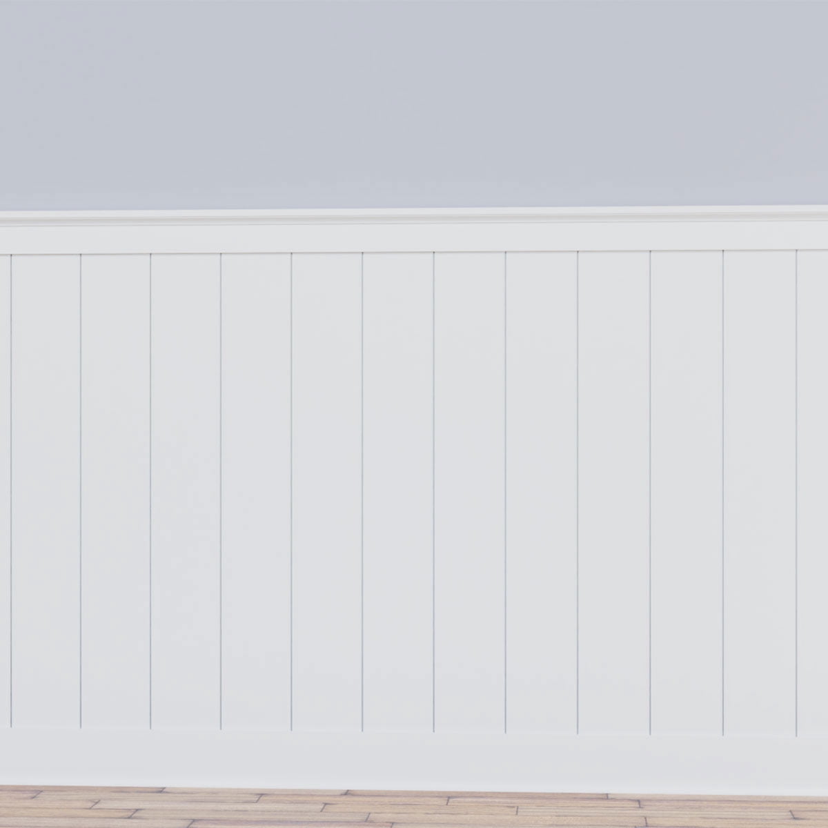 56" Height Deluxe Shiplap with a Nickel Gap 8' Length PVC Wainscoting Kit, (for heights up to 57-5/8")