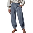 thumbnail image 2 of Muscularfit Vintage Mens Casual Pants Baggy Pants Joggers with Pockets Men's Pants Taper Gray High Rise Classic Fit Size XL, 2 of 5