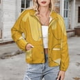 thumbnail image 3 of Jackets for Women Winter Coat Jackets Flannel Stand Collar Jacket(Abstract Mustard Yellow Artwork,Size:S-4XL), 3 of 7