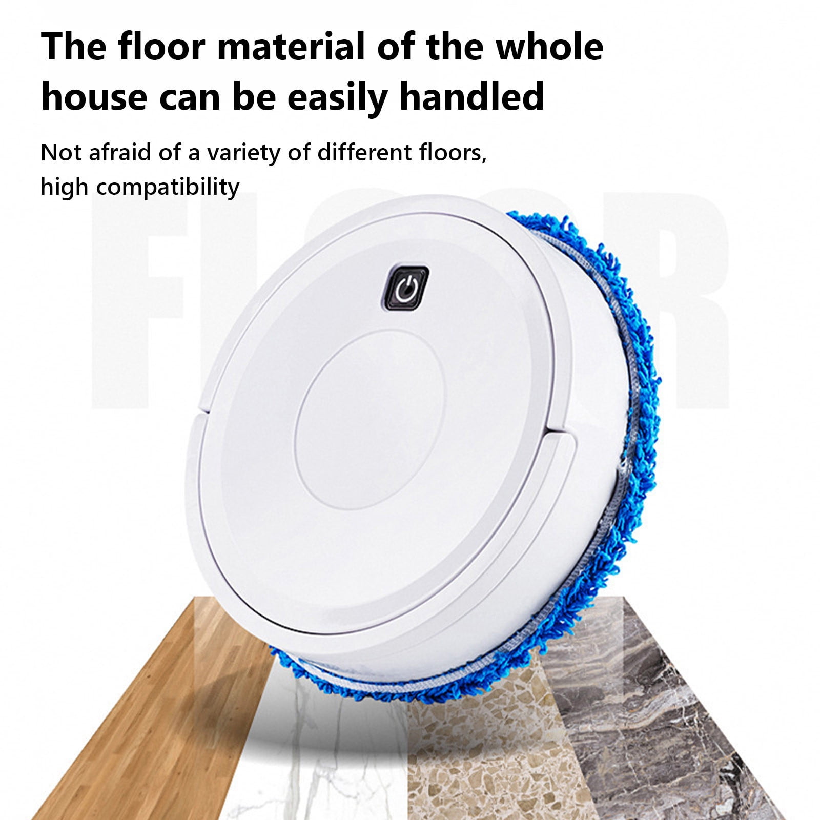 Automatic Mopping Machine, Floor Mopping Robot, Robotic Vacuums Low Noise Wet And Dry Dual-Purpose, 360° Full-Surround Wipe, with Spray Function, Round Cordless Electric Mopping Machine for Dust