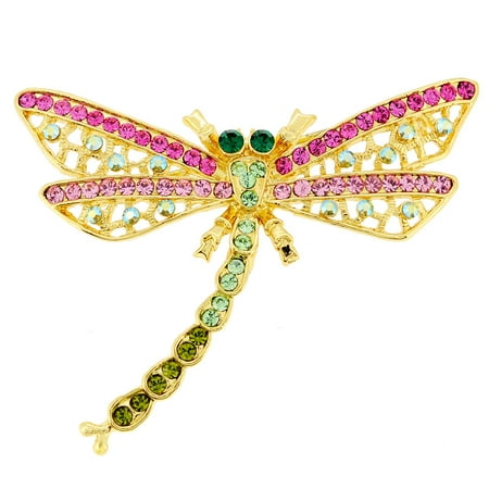- Mutlicolor Dragonfly Crystal Pin Brooch And Pendant