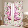 thumbnail image 2 of Feelyou Pink Bow Boot Black Out Curtains, Cherry Blossoms Curtains Pack of 2 (42x63 Each), 2 of 6