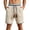 Beige, variant on Men's Boho Beach Shorts Drawstring Waist Wide Leg Summer Vacation Bermuda Shorts with Pocket Black M