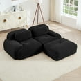 thumbnail image 3 of Black Ottoman for Modular Sectional Sofa, Corduroy Deep Seat for Oversized Compressed Boneless Sectional Couches for Living Room Bedroom Apartment, Cloud Sofa Couch, Memory Foam, No Assembly, 3 of 8