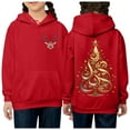 thumbnail image 2 of Gyexs Cute Christmas Tree Hoodie for Kids Holiday Sweatshirt with Colorful Reindeer Cozy Warm Outfit for Boys & Girls Z02 Red & 9-10 Years, 2 of 5
