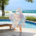 thumbnail image 3 of Yayeee Kids Hooded Towel with Hand Pockets Beach Soft Absorbent Bath Wrap 50 x 23.5 inch, Elegant Marble Pattern, 3 of 5