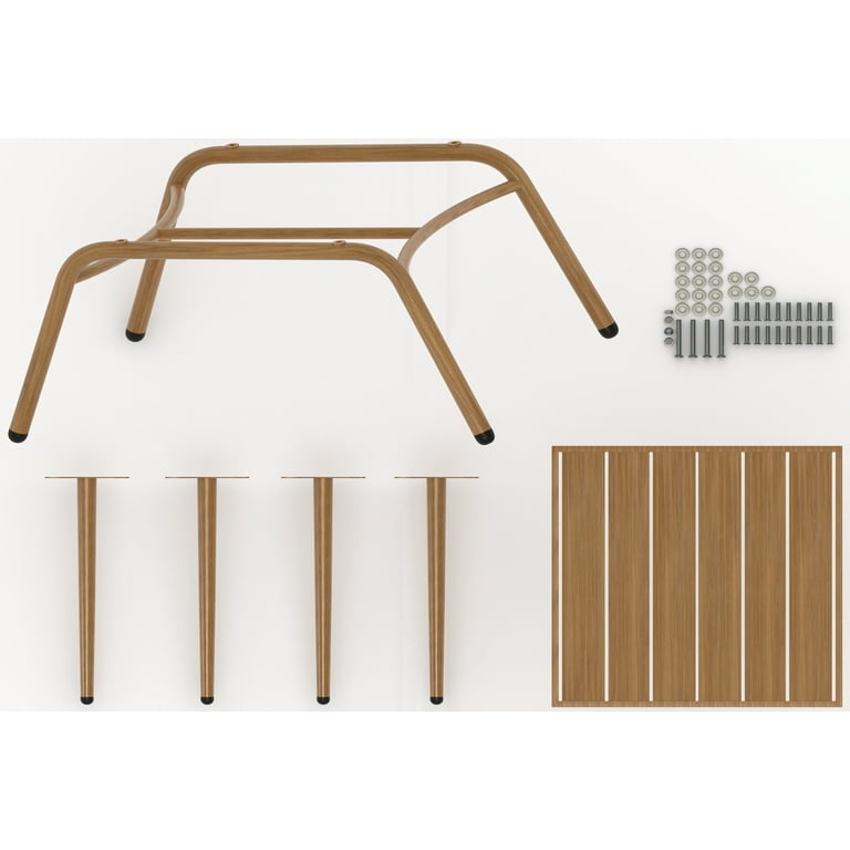 HQZX Outdoor Chaise Lounge Chair with Stool and Table - Set of 3