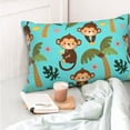 thumbnail image 6 of Kll Monkeys Swinging From Palms Pillow Covers Envelope Closure,Super Soft And Cozy Fuzzy Fleece Pillow Case Cover 14"X20", 6 of 8
