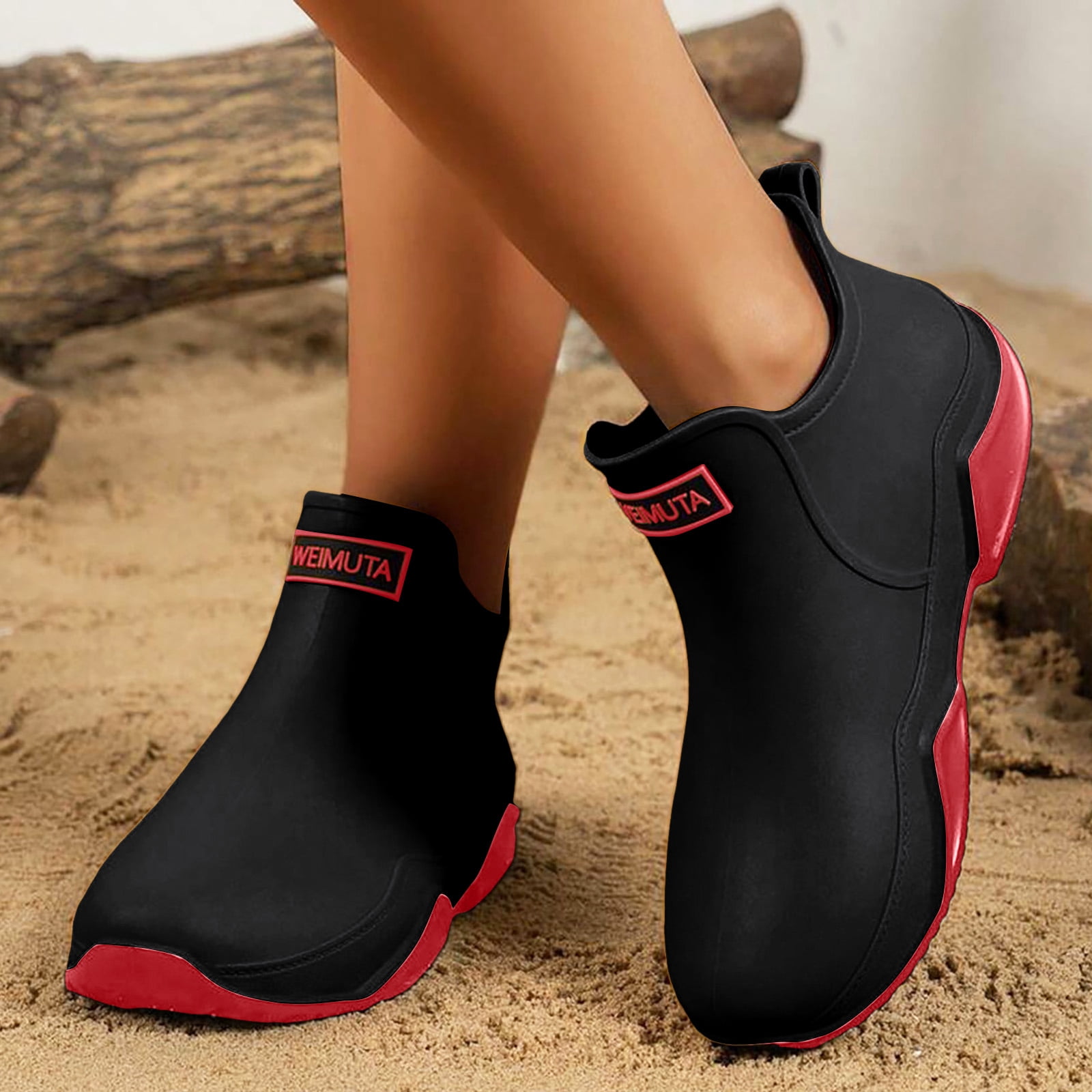 Chenyee Unisex Waterproof Rain Shoes Rubber Ankle Rain Boots Outdoor Non Slip Footwear for Gardening Fishing