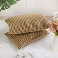 thumbnail image 4 of Unique Bargains 2-Pack 3D Corduroy Decorative Throw Pillow Covers Pale Brown 12" x 18", 4 of 8