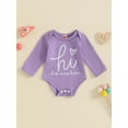 thumbnail image 5 of Yunliwuli Baby Girls Romper, Long Sleeve Crew Neck Letters Heart Print Bodysuit Clothes for Casual Daily, 5 of 10
