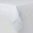 thumbnail image 4 of Violet Linen Imperial Embroidered Vintage Lace Design OblongRectangle Tablecloth, 52 in x 70 in, White, 4 of 4