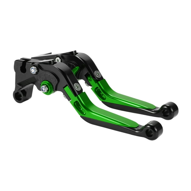 Palancas de freno y embrague cortas largas para Yamaha MT-07 14-22, palanca de freno ajustable en 6 posiciones, aleación de aluminio, cabeza negra, mango verde