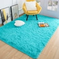 thumbnail image 3 of YJ.GWL Fluffy Area Rugs for Bedroom Soft Shaggy Rug for Living Room Nursery Indoor Plush Floor Carpet,3'x5',Blue, 3 of 7