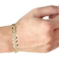 thumbnail image 2 of Nuragold 10k Real Yellow Gold Solid Cuban Curb Link 12.5mm Diamond Cut Pave Chain Bracelet (8"-9") Two Tone Italian Jewelry for Men, 2 of 10