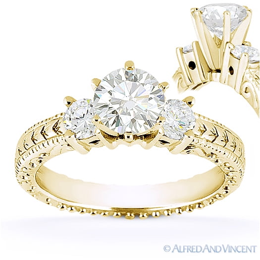 Bague En Or 14K Avec Moissanite Ovale 1,50 Carat Charles & Colvard - Taille 6 - Occasion