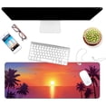 thumbnail image 2 of Thin Extended Gaming Mouse Pad （31.5 * 11.8 * 0.08 inch） with Stitched Edges Large Mousepad Long XXL Keyboard and Mouse pad Desk Mat for Gaming Office & Home - Sunset Ocean Tropical Trees, 2 of 5