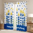 thumbnail image 2 of Feelyou Kids Western Chanukah Curtains Pack of 2 (42x84 Each), Festival Menorah Dreidel Curtains Blackout, Cartoon Stars Print Bedroom Curtains, Curtains and Drapes Room Decor, 2 of 6